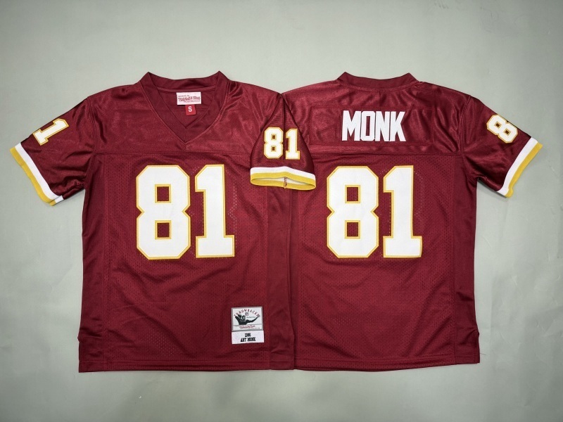 Youth Washington Redskins #81 Monk Red Throwback Limited Nike NFL Jersey 01